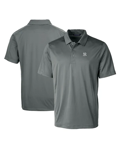 Cutter & Buck Men's Steel New York Yankees Prospect Textured Stretch Polo Shirt