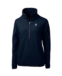 Cutter & Buck Women's Navy New York Yankees Cascade Eco Sherpa Fleece Quarter-Zip Pullover Jacket