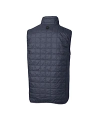 Cutter & Buck Men's Heathered Navy New York Yankees Big & Tall Rainier Full-Zip Puffer Vest