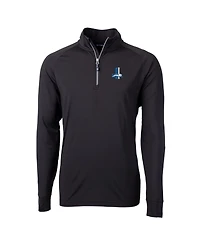 Cutter & Buck Men's Black Detroit Lions Adapt Eco Knit Stretch Quarter-Zip Throwback Pullover Sweatshirt