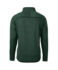 Cutter & Buck Men's Heather Green Philadelphia Eagles Mainsail Sweater-Knit Half-Zip Pullover Jacket