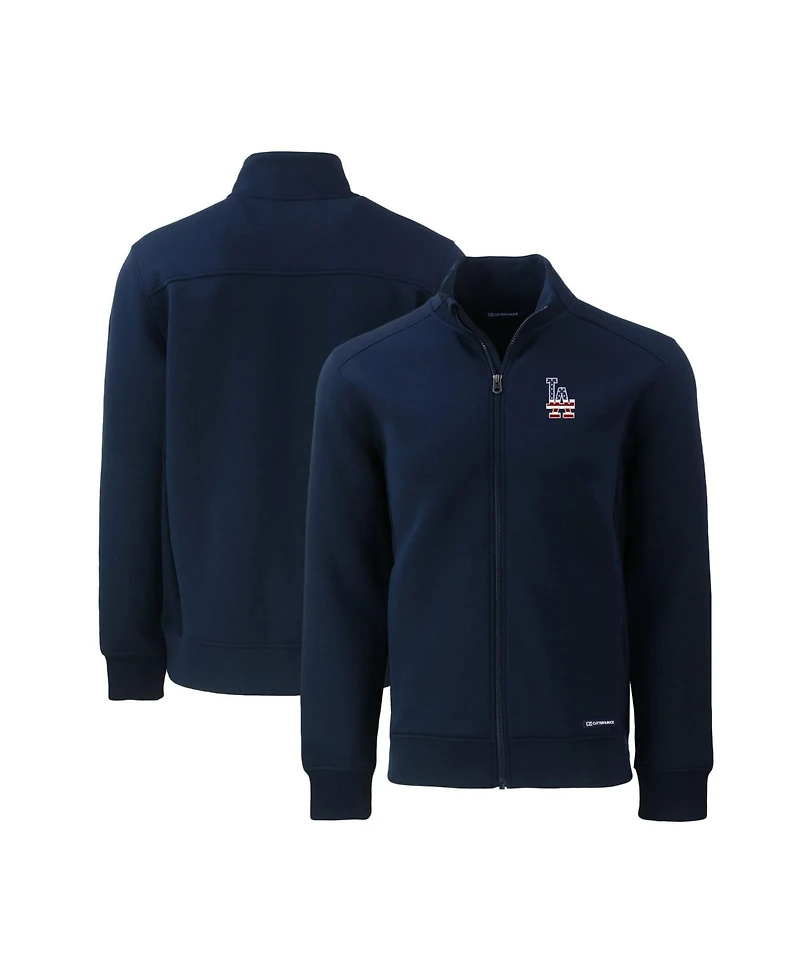 Cutter & Buck Men's Navy Los Angeles Dodgers Stars Stripes Roam Eco Full-Zip Jacket