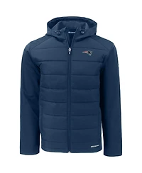 Cutter & Buck Men's Navy New England Patriots Evoke PrimaLoft Hybrid Eco Softshell Full-Zip Hooded Jacket