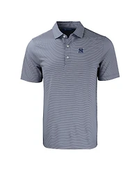 Cutter & Buck Men's Navy/White New York Yankees Forge Eco Double Stripe Stretch Polo Shirt