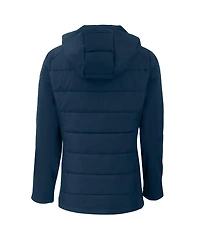 Cutter & Buck Women's Navy Los Angeles Dodgers Evoke Hybrid Eco Softshell Full-Zip Hoodie Jacket