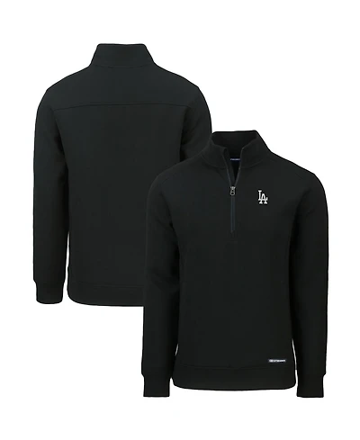 Cutter & Buck Men's Black Los Angeles Dodgers Roam Eco Quarter-Zip Pullover Sweatshirt