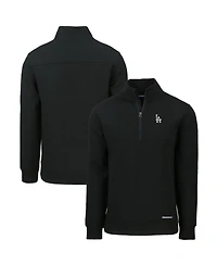 Cutter & Buck Men's Black Los Angeles Dodgers Roam Eco Quarter-Zip Pullover Sweatshirt