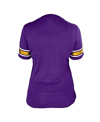 Fanatics Women's Purple Lsu Tigers Plus Mesh Overlay Lace-Up Jersey T-Shirt