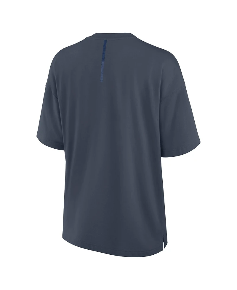 Fanatics Women's Blue New York Rangers Oversized Elements Raw Edge Future Ground T-Shirt