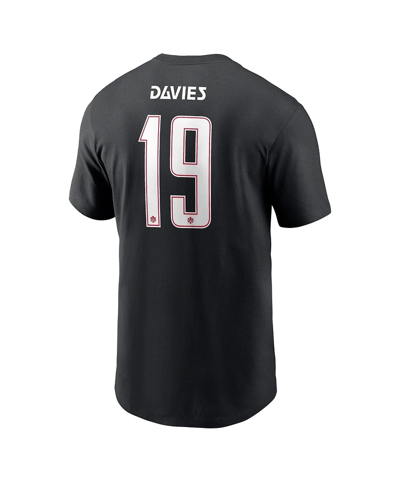 Nike Men's Alphonso Davies Black Canada Soccer Away Name & Number T-Shirt