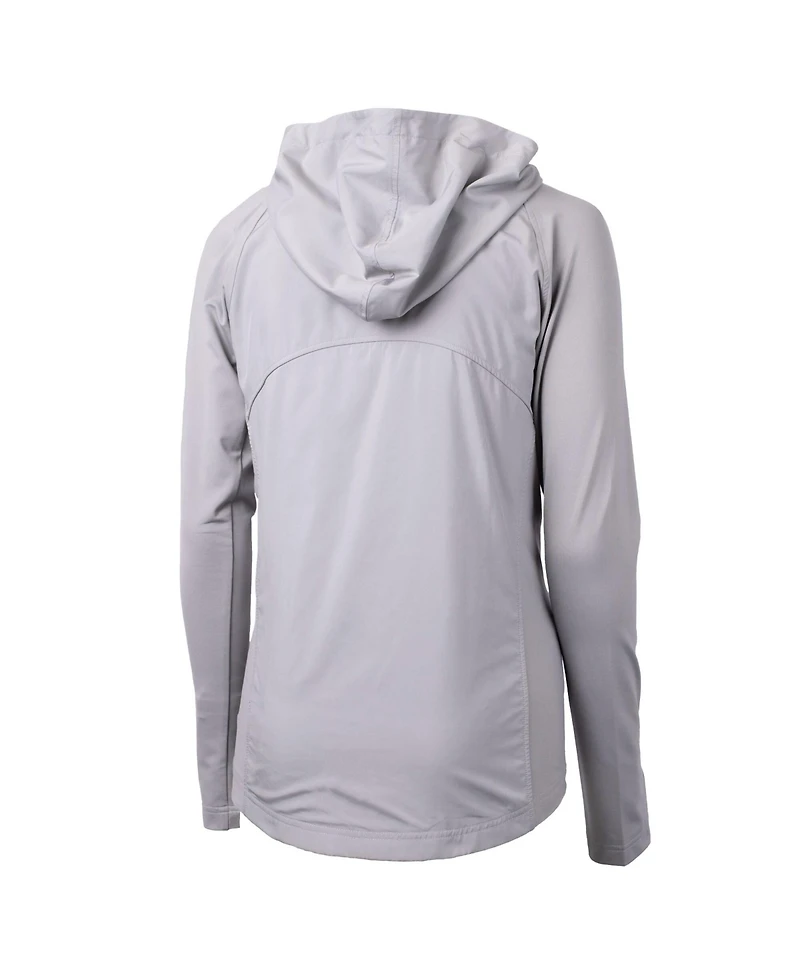 Cutter & Buck Women's Gray Los Angeles Dodgers Adapt Eco Knit Hybrid Full-Zip Hoodie