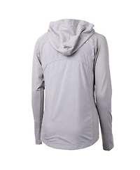 Cutter & Buck Women's Gray Los Angeles Dodgers Adapt Eco Knit Hybrid Full-Zip Hoodie