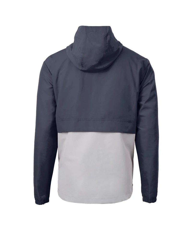 Cutter & Buck Men's Navy/Gray Los Angeles Dodgers Charter Eco Anorak Half-Zip Hoodie Jacket