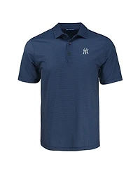 Cutter & Buck Men's Navy New York Yankees Big & Tall Pike Eco Shadow Check Print Polo Shirt