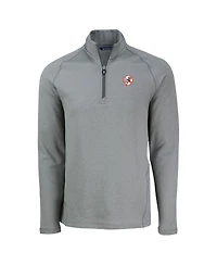 Cutter & Buck Men's Heather Gray New York Yankees Peshastin Eco Fleece Raglan Quarter-Zip Sweatshirt