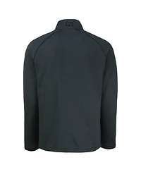 Cutter & Buck Men's Heather Black New York Yankees Peshastin Eco Fleece Raglan Full-Zip Jacket