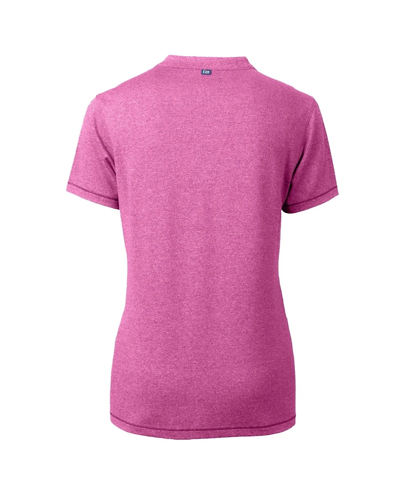 Cutter & Buck Women's Light Pink New York Yankees Forge Heathered Stretch Blade Top