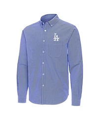 Antigua Men's Royal Los Angeles Dodgers Porter Woven Long Sleeve Button-Down Shirt