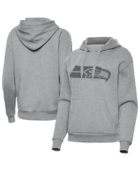 Antigua Women's Heather Gray Seattle Seahawks Victory Hoodie
