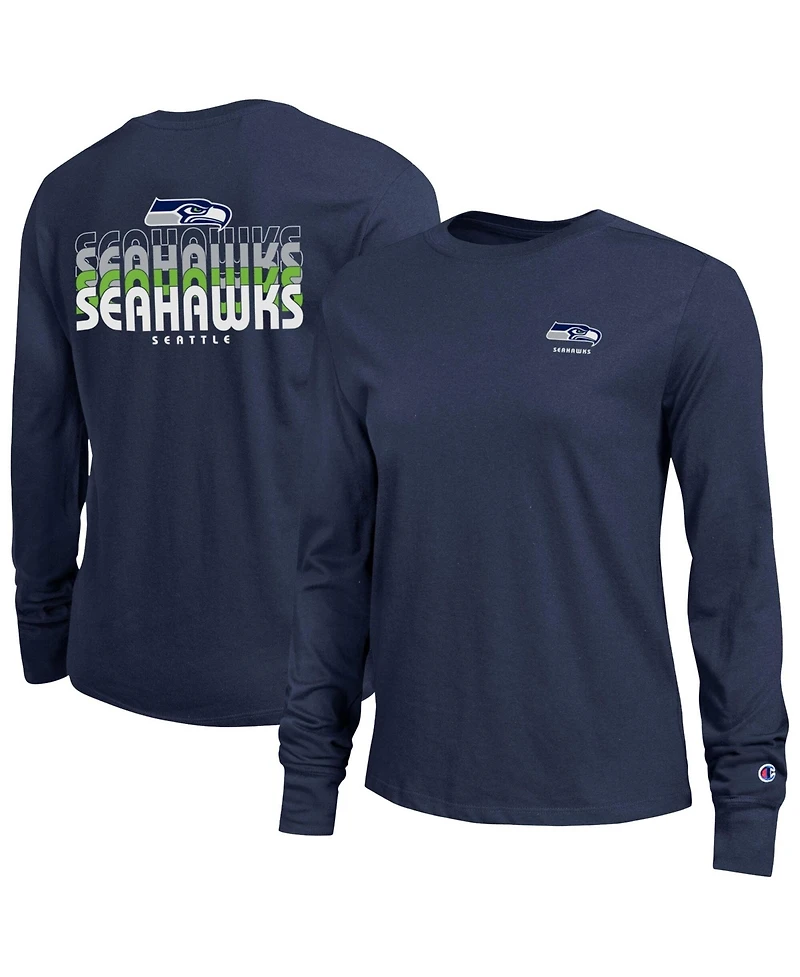 Champion Women's College Navy Seattle Seahawks Core Long-Sleeve T-Shirt