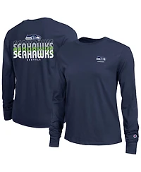 Champion Women's College Navy Seattle Seahawks Core Long-Sleeve T-Shirt
