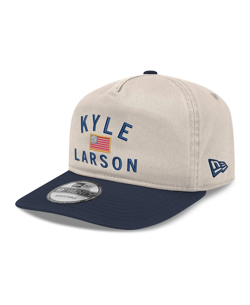New Era Men's Khaki/Navy Kyle Larson Flag 19TWENTY Adjustable Hat