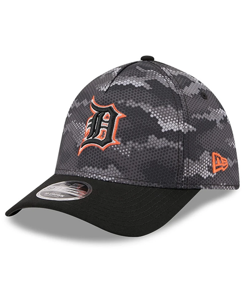 New Era Men's Black Detroit Tigers Camo 39THIRTY A-Frame Flex Hat