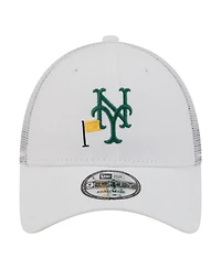 New Era Men's White New York Mets Flag 9FORTY Trucker Adjustable Hat
