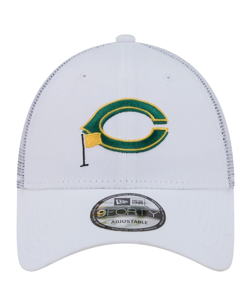 New Era Men's White Cincinnati Reds Flag 9FORTY Trucker Adjustable Hat
