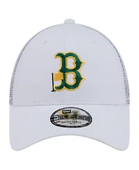 New Era Men's White Boston Red Sox Flag 9FORTY Trucker Adjustable Hat