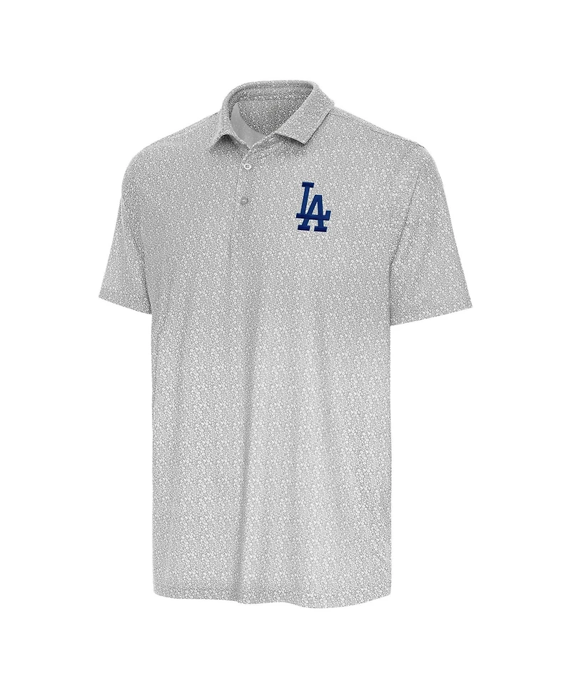 Antigua Men's Gray Los Angeles Dodgers Botanic Polo Shirt
