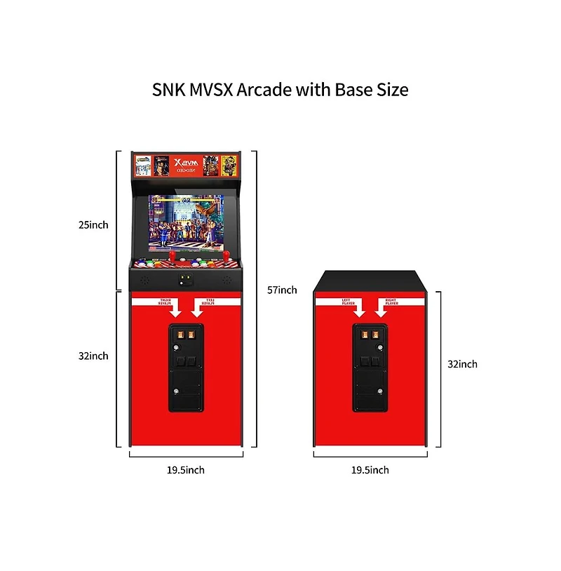 Unico Mvsx Home Arcade Bartop Console and Base with 50 Snk Classic Games Including King of Fighters, Metal Slug, Samurai Showdown and More
