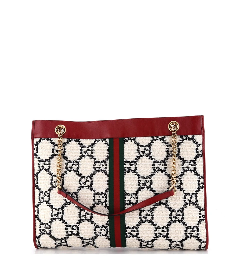 Pre-Owned Gucci Large Rajah Chain Tote Gg Tweed