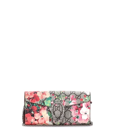 Pre-Owned Gucci Long Dionysus Chain Wallet Blooms Print Gg Coated Canvas