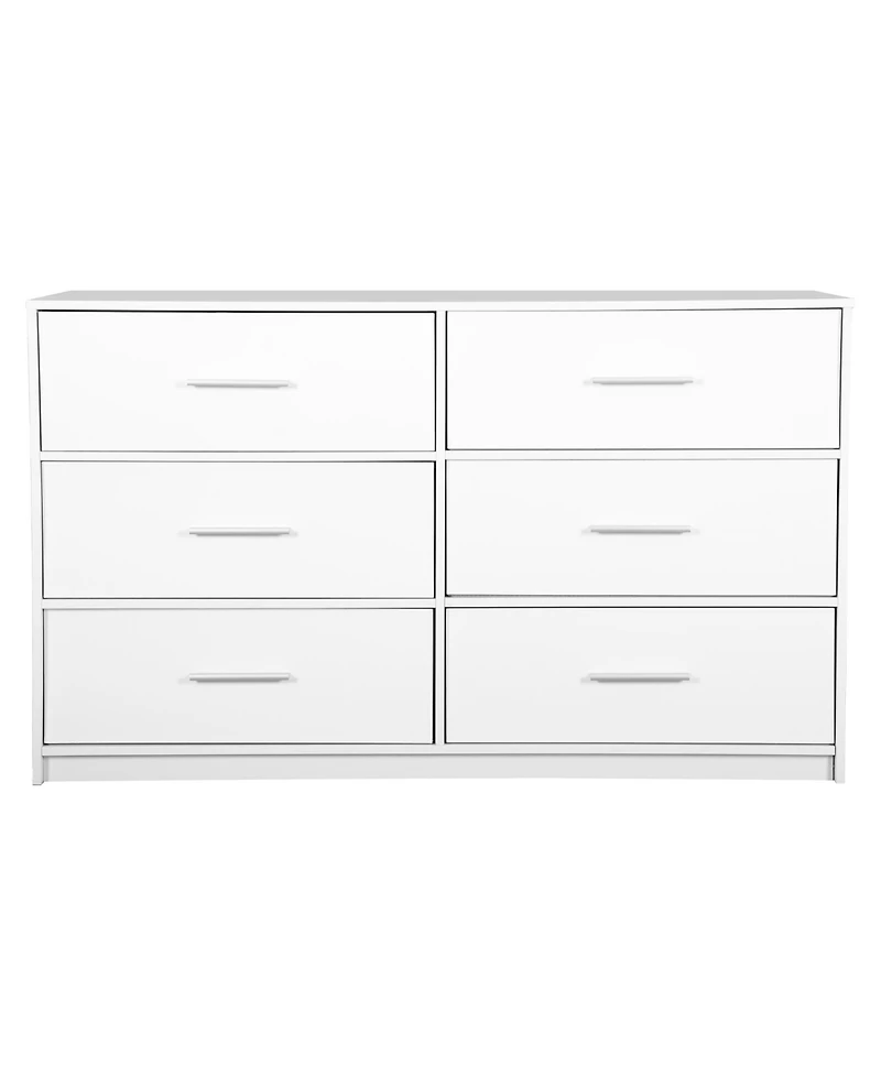 Rainsken Modern 6-Drawer Dresser with Large Fabric Drawers and Sturdy Wood Frame