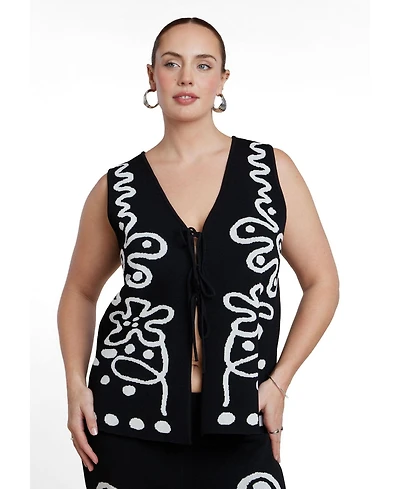 Eloquii Plus Women's Intarsia Sweater Vest