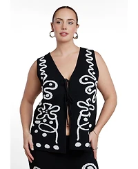 Eloquii Plus Women's Intarsia Sweater Vest