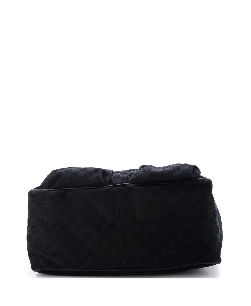 Pre-Owned Gucci Medium Double Pocket Web Handle Tote Gg Canvas