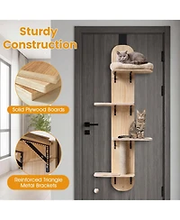 Cozito Door Hanging Cat Climber 4-Level Height Adjustable with Plush Bed