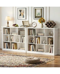 Aheaplus 10 Cubes Storage Bookshelf, Floor Standing Bookcase
