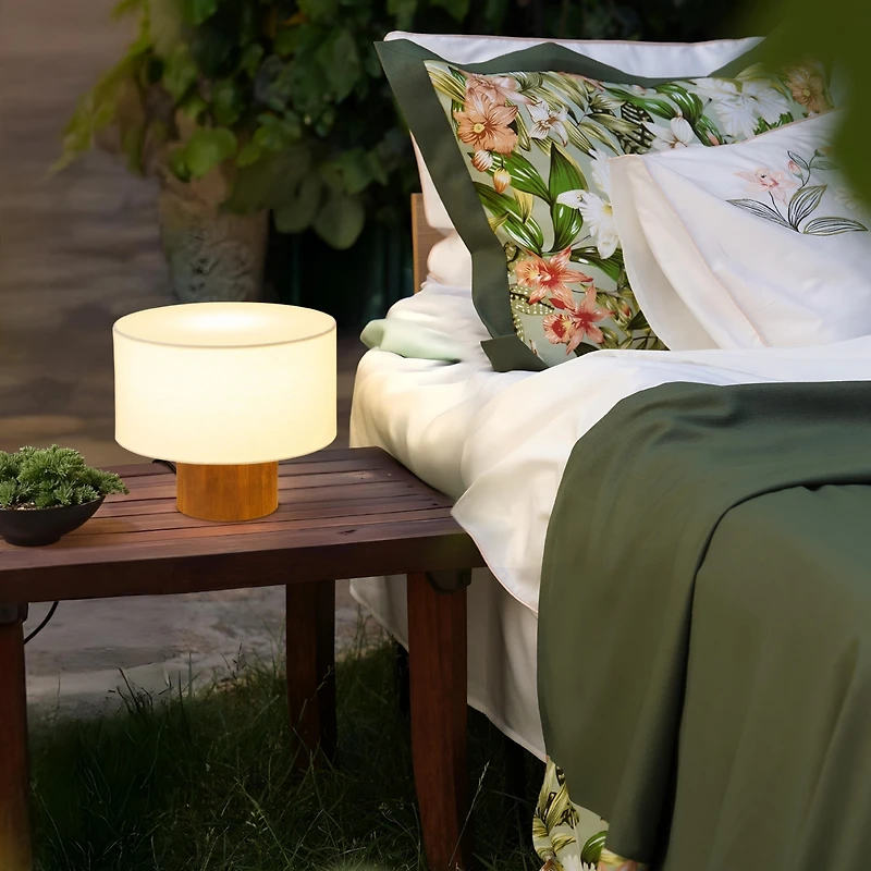 Brightech Oliver Modern Wood Led 3-Way Dimmable Table Lamp (10")