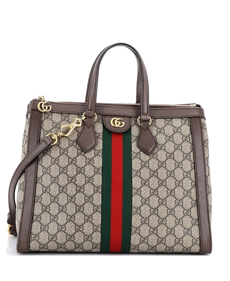 Pre-Owned Gucci Medium Ophidia Top Handle Tote Gg Coated Canvas