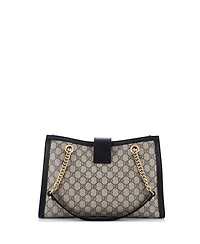 Pre-Owned Gucci Medium Padlock Chain Tote Gg Coated Canvas with Leather