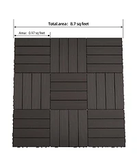 Streamdale Furniture Diy Composite Deck Tiles Coffee 8.7 sq ft (9-Pack)