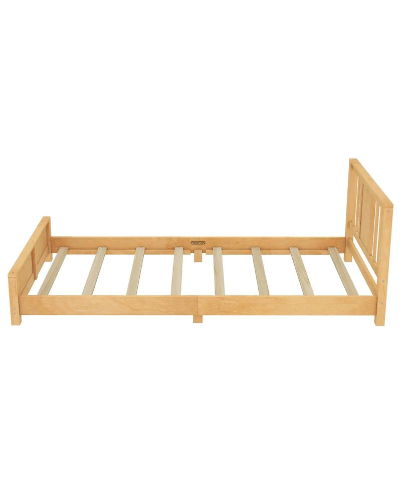 Streamdale Furniture Twin Size Solid Wood Platform Bed Frame with Headboard