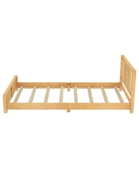 Streamdale Furniture Twin Size Solid Wood Platform Bed Frame with Headboard