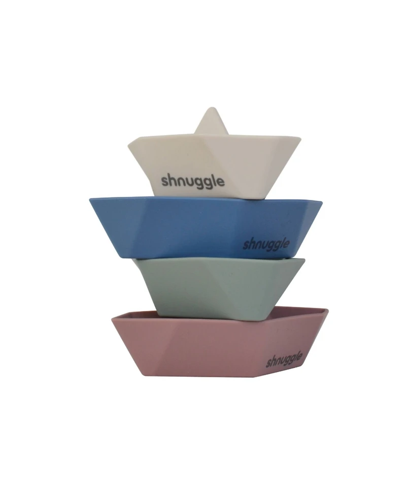 Shnuggle Baby Boys' and Baby Girls' Stacking Bath Boats, 4-Piece Set