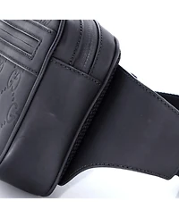 Pre-Owned Gucci Front Zip Belt Bag Gg Rubber Effect Leather