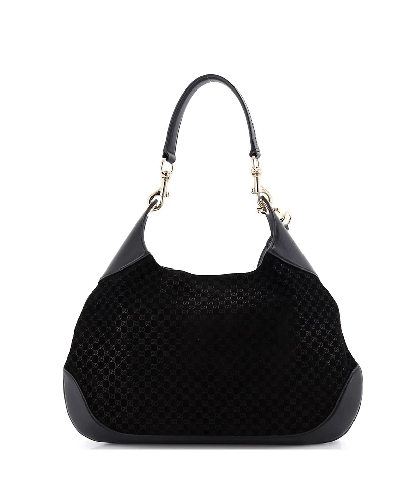 Pre-Owned Gucci Medium B Shoulder Bag Gg Suede