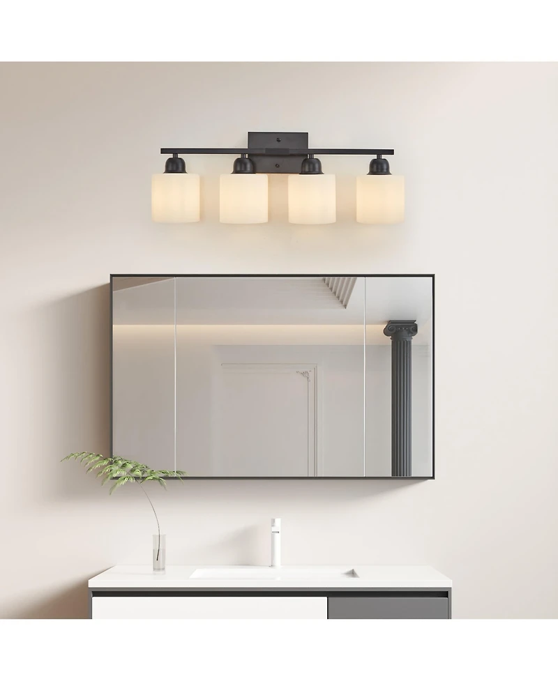 Busdays Light Modern Bathroom Light Fixture Vanity Light Over Mirror Wall Sconce Frosted Glass Shades E26 Socket Bulbs Not Included